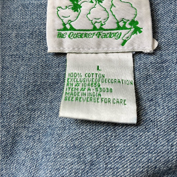 Quacker Factory Blue Jean Jacket with Red Cherry Embroidery - Picture 6 of 7